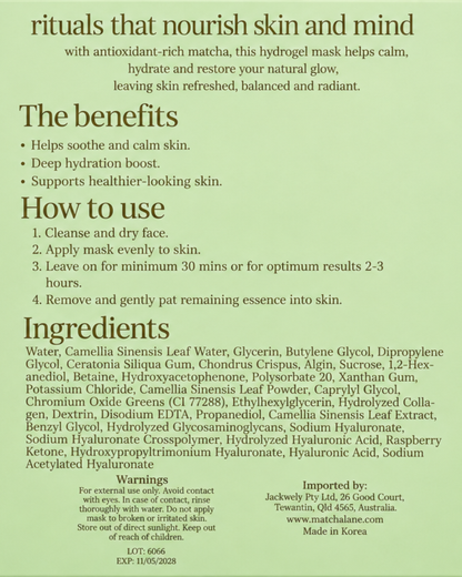 matcha skin renewal mask